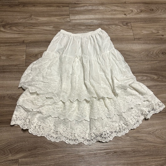 Cotton Half Slip Lightweight Skirt Extender Underskirt for Women 3 Tiered Lace - Picture 6 of 6